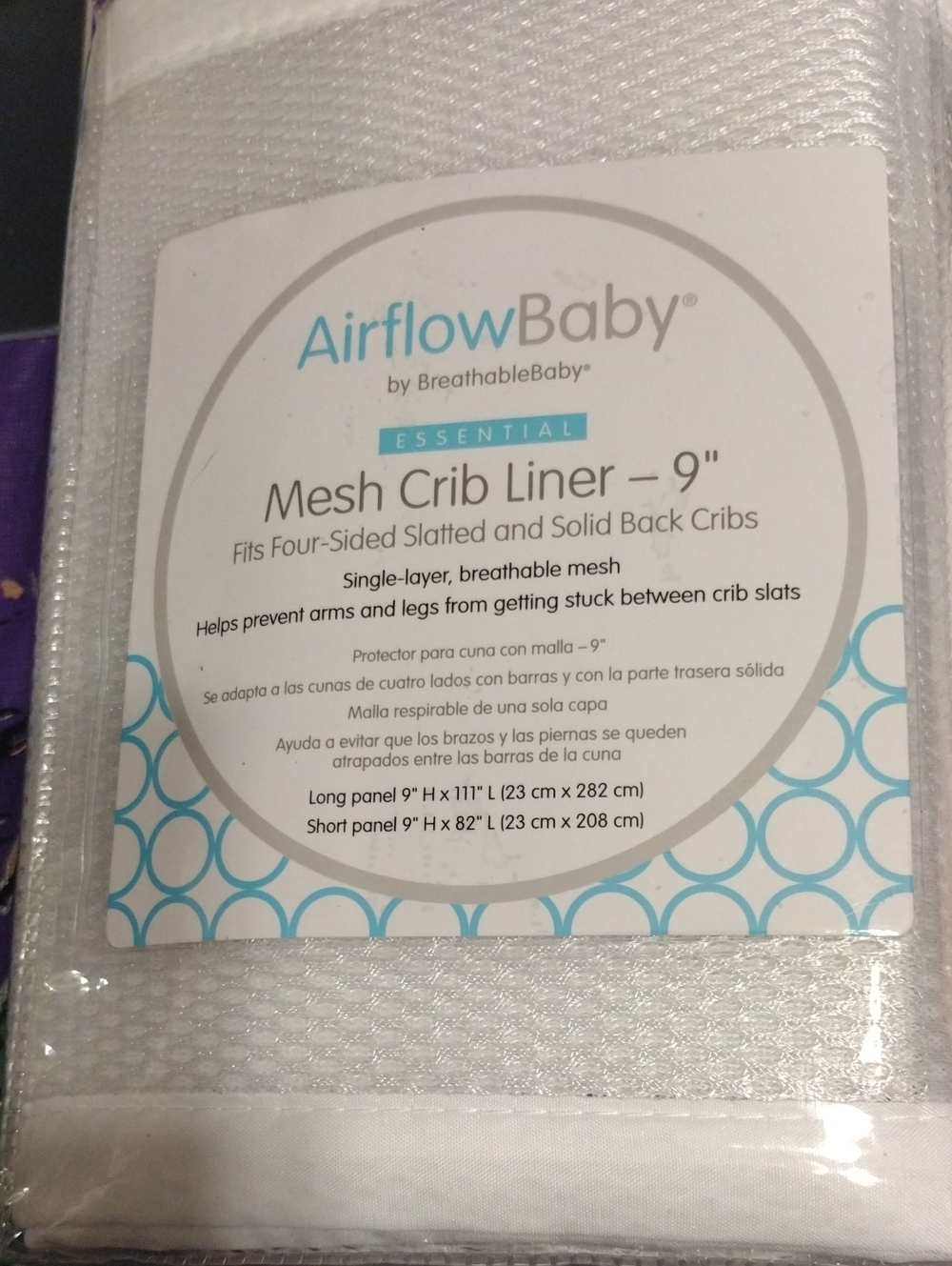 AirflowBaby Mesh Crib Liner - White